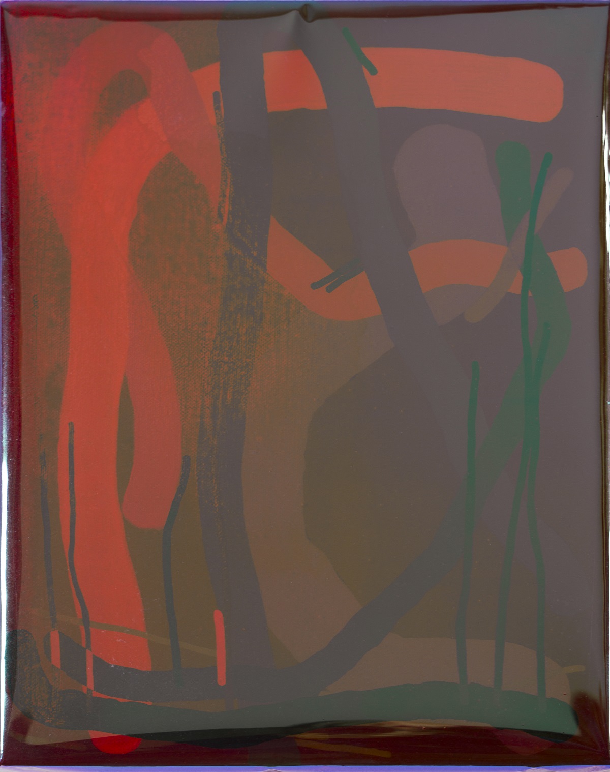 Segmenti, Acrilico, Olio Su Tela, Pellicola Iridescente, 2016 2020, 30x24 Cm