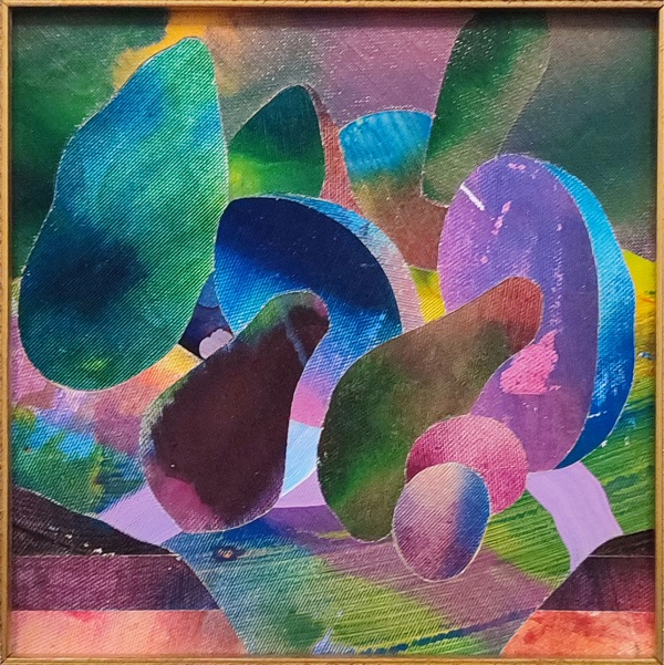 Viaggio Nel Bosco, Tarsìa Pittorica, Smalto All'acqua, Pittura Ad Olio E Acrilico Su Tela, 22,2 X 22 Cm., 2024