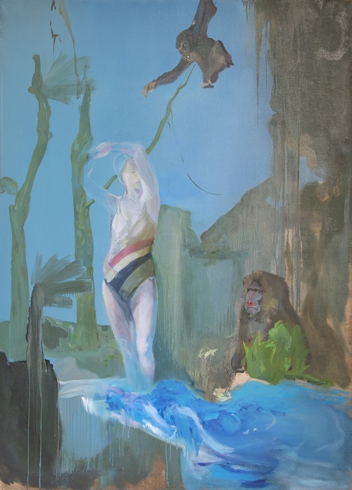 Jungle Bather, 2019, Oil On Linen, 200x154