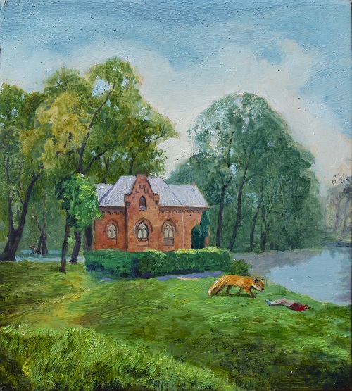 Lakeside Scene, 2022, Oil On Board, 20x18 Cm.